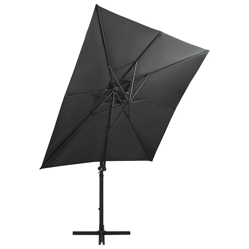 Load image into Gallery viewer, Vidaxl zweefparasol met paal en led-verlichting 250 cm antracietkleur