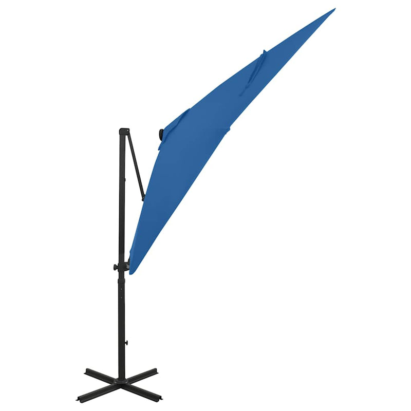 Load image into Gallery viewer, Vidaxl zweefparasol met paal en led-verlichting 250 cm azuurblauw