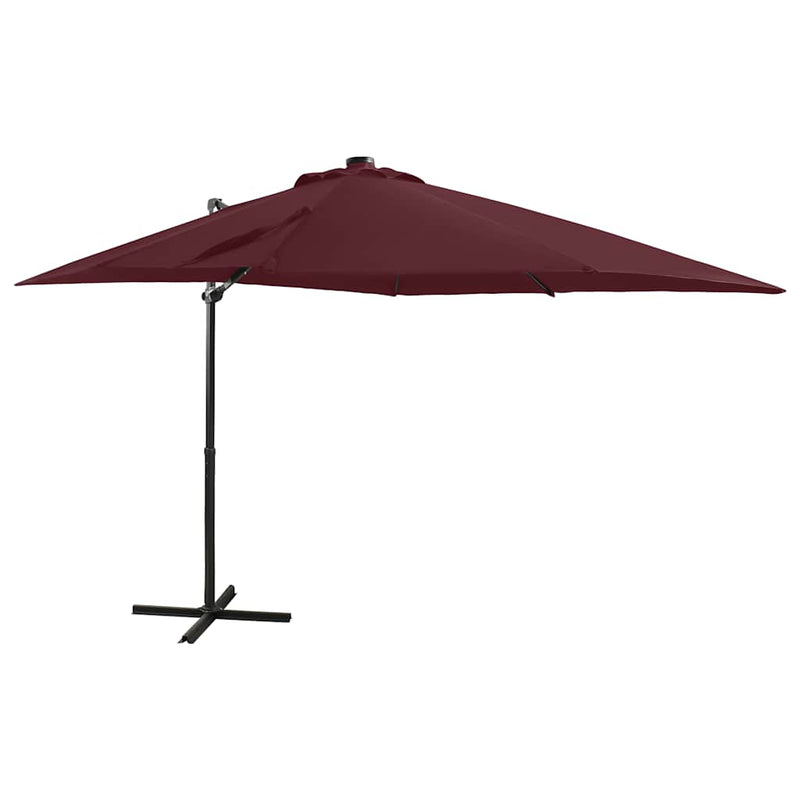 Load image into Gallery viewer, Vidaxl zweefparasol met paal en led-verlichting 250 cm bordeauxrood