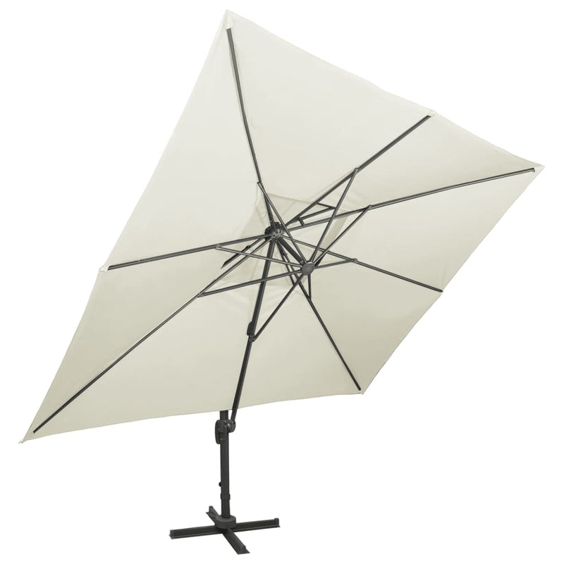 Load image into Gallery viewer, Vidaxl zwevende parasol met dubbele bovenkant zand 400x300 cm