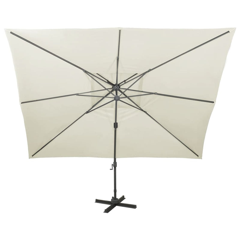 Load image into Gallery viewer, Vidaxl zwevende parasol met dubbele bovenkant zand 400x300 cm