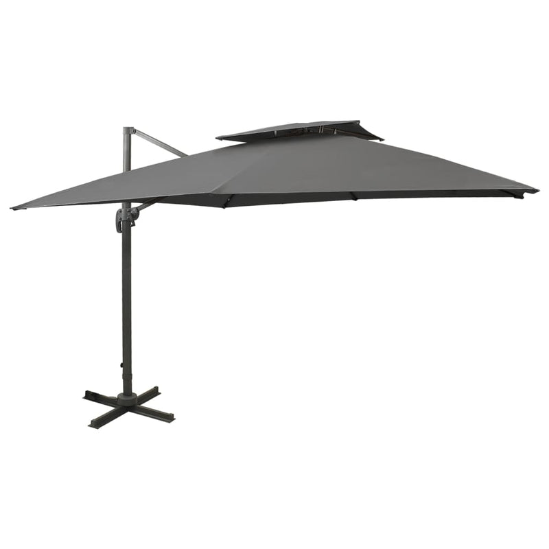 Load image into Gallery viewer, Vidaxl zweefparasol met dubbel dak 300x300 cm antracietkleurig