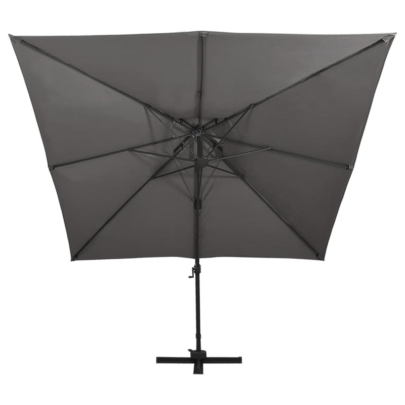 Load image into Gallery viewer, Vidaxl zweefparasol met dubbel dak 300x300 cm antracietkleurig