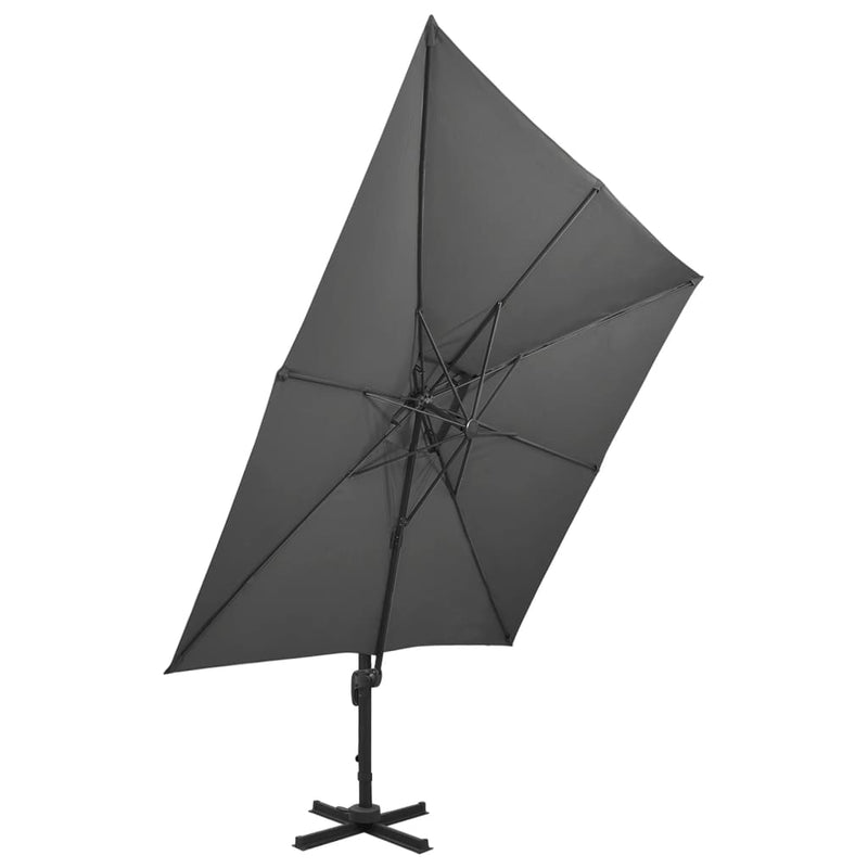 Load image into Gallery viewer, Vidaxl zweefparasol met dubbel dak 300x300 cm antracietkleurig