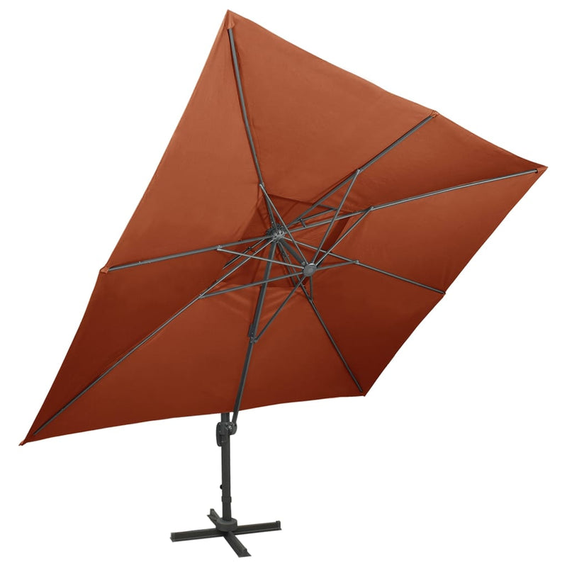 Load image into Gallery viewer, Vidaxl zwevende parasol met dubbele bovenkant terracotta 400x300 cm
