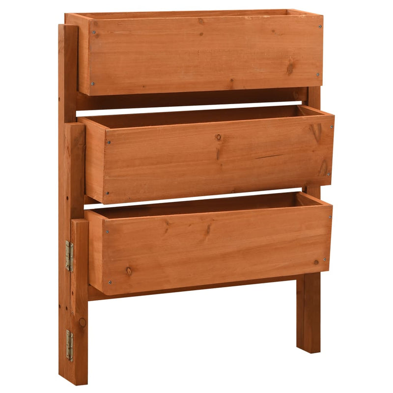 Load image into Gallery viewer, Vidaxl plantenbak inklapbaar 60x14x75 cm massief vurenhout oranje