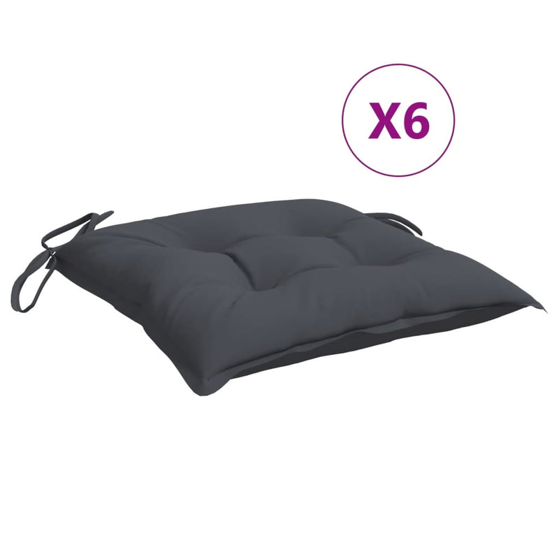 Afbeelding laden in galerijviewer, VidaXL Stoelkussens 6 st 40x40x7 cm oxford stof antracietkleurig