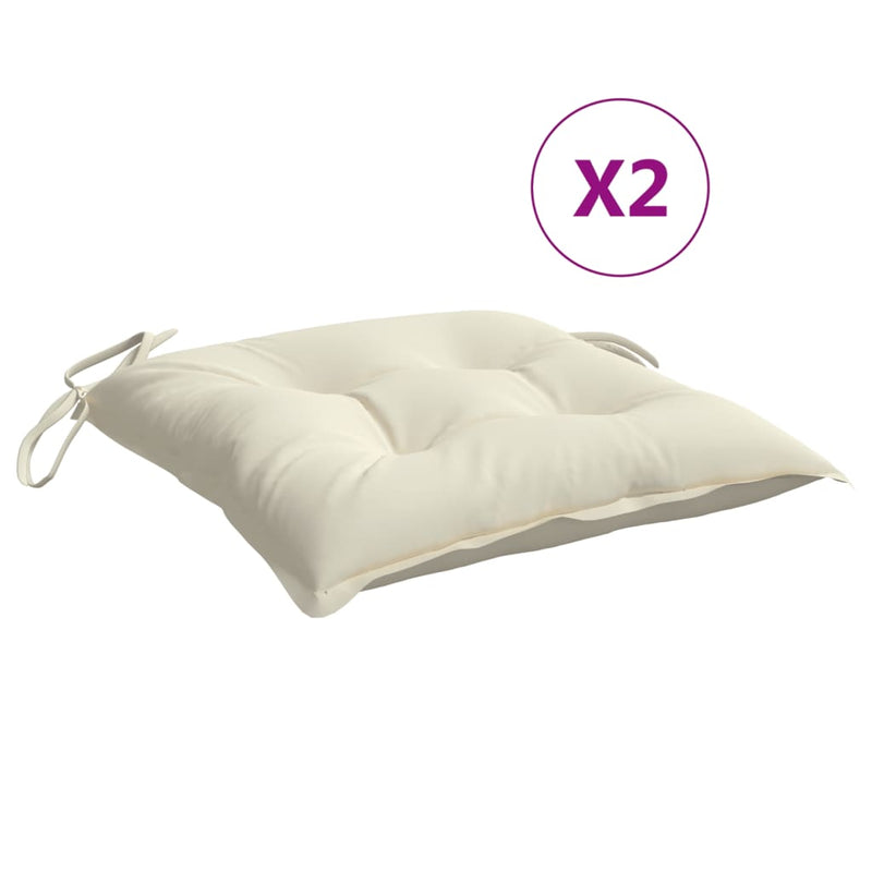 Load image into Gallery viewer, VidaXL Stoelkussens 2 st 50x50x7 cm oxford stof crèmewit