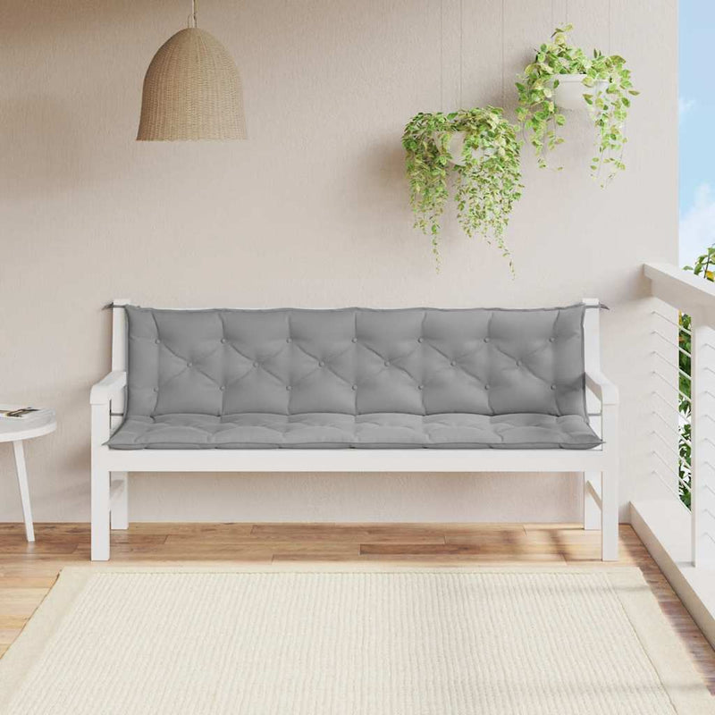 Afbeelding laden in galerijviewer, Vidaxl tuinbankkussen 200x(50+50)x7 cm oxford stof grijs