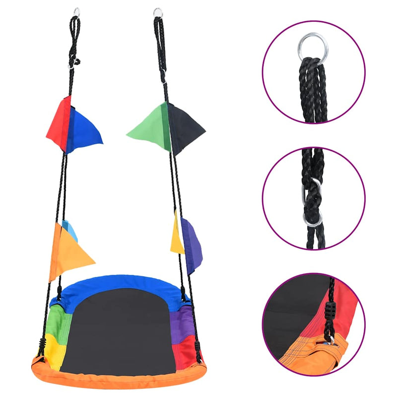 Load image into Gallery viewer, VidaXL Nestschommel met vlaggetjes 165x70 cm