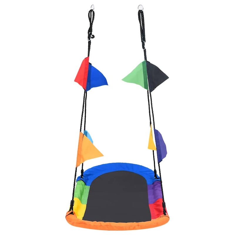 Load image into Gallery viewer, VidaXL Nestschommel met vlaggetjes 165x70 cm