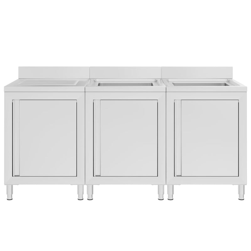 Load image into Gallery viewer, VidaXL Wastafelkast commercieel 180x60x96 cm roestvrij staal