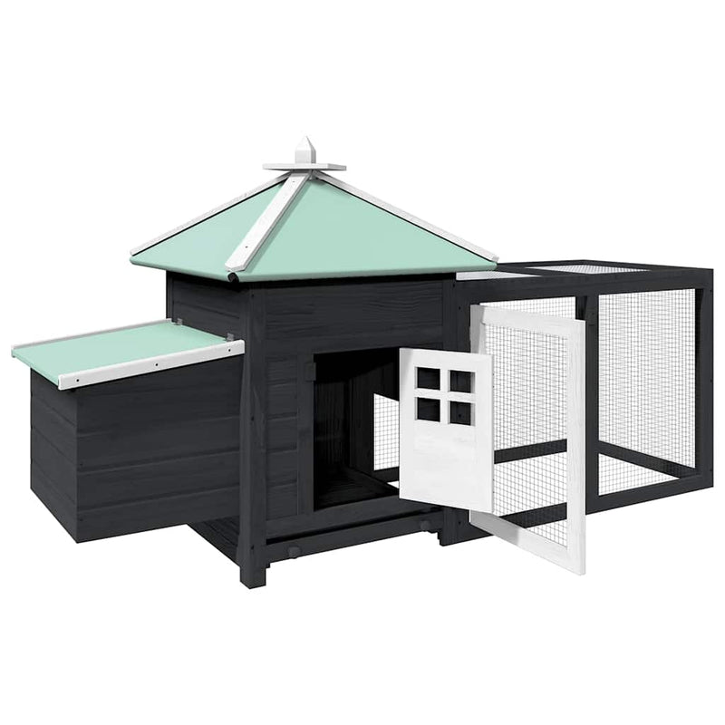 Load image into Gallery viewer, Vidaxl kippenhok met nestkast 190x72x102 massief vurenhout grijs