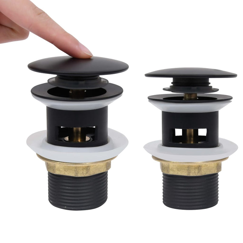 Load image into Gallery viewer, Vidaxl afvoer pop-up met overloop 6,4x6,4x9,1 cm zwart