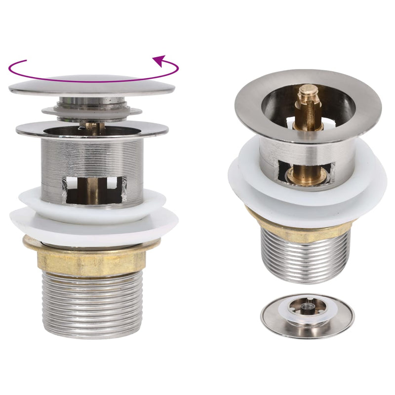 Load image into Gallery viewer, Vidaxl afvoer pop-up met overloop 6,4x6,4x9,1 cm zilverkleurig