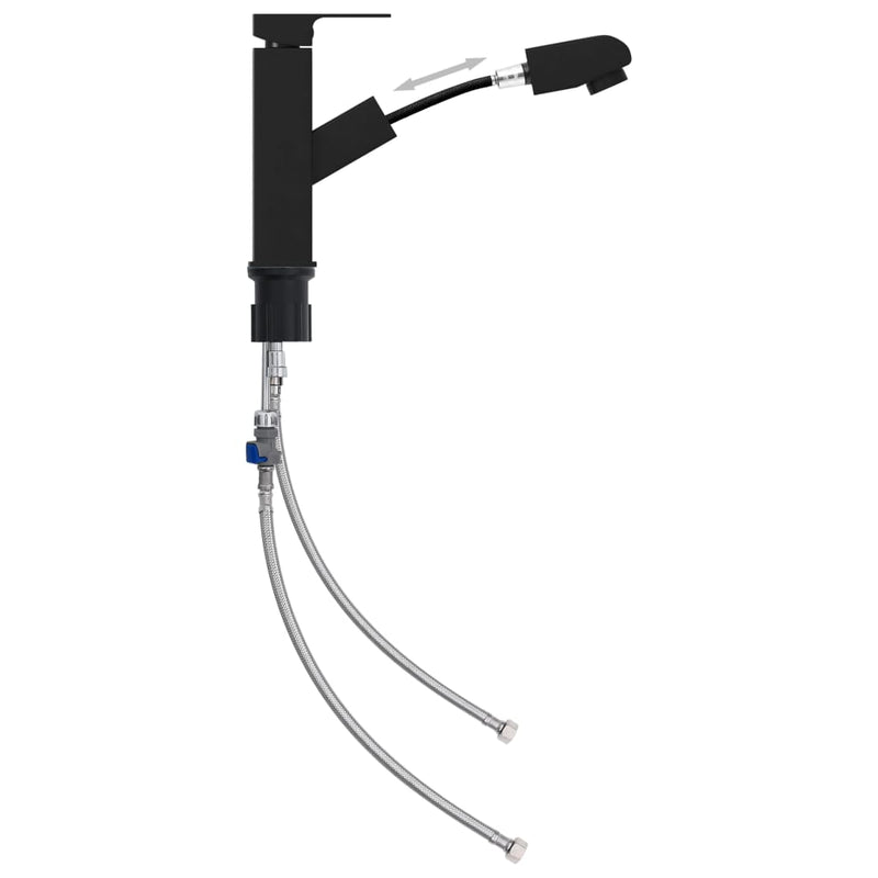 Load image into Gallery viewer, Vidaxl wastafelkraan met uittrekfunctie 157x172 mm zwart