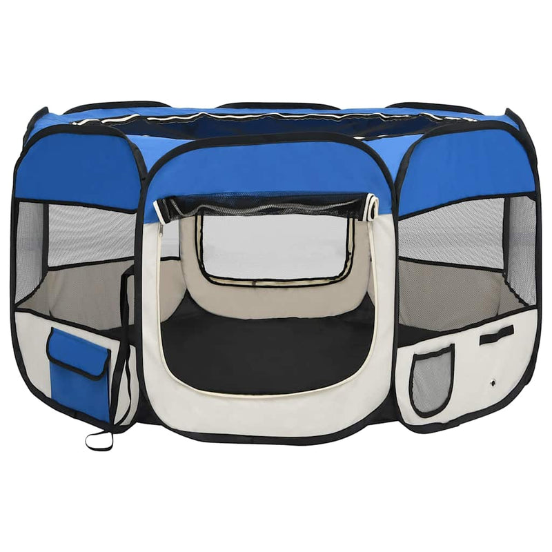 Load image into Gallery viewer, Vidaxl hondenren inklapbaar met draagtas 110x110x58 cm blauw