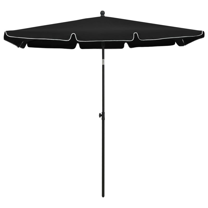 Load image into Gallery viewer, Vidaxl parasol met paal 210x140 cm zwart