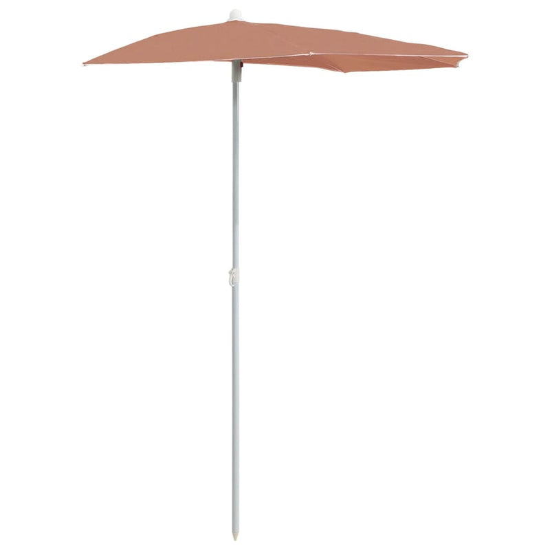 Load image into Gallery viewer, Vidaxl parasol half met paal 180x90 cm terracottakleurig