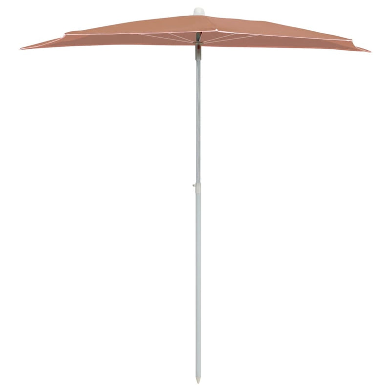 Load image into Gallery viewer, Vidaxl parasol half met paal 180x90 cm terracottakleurig