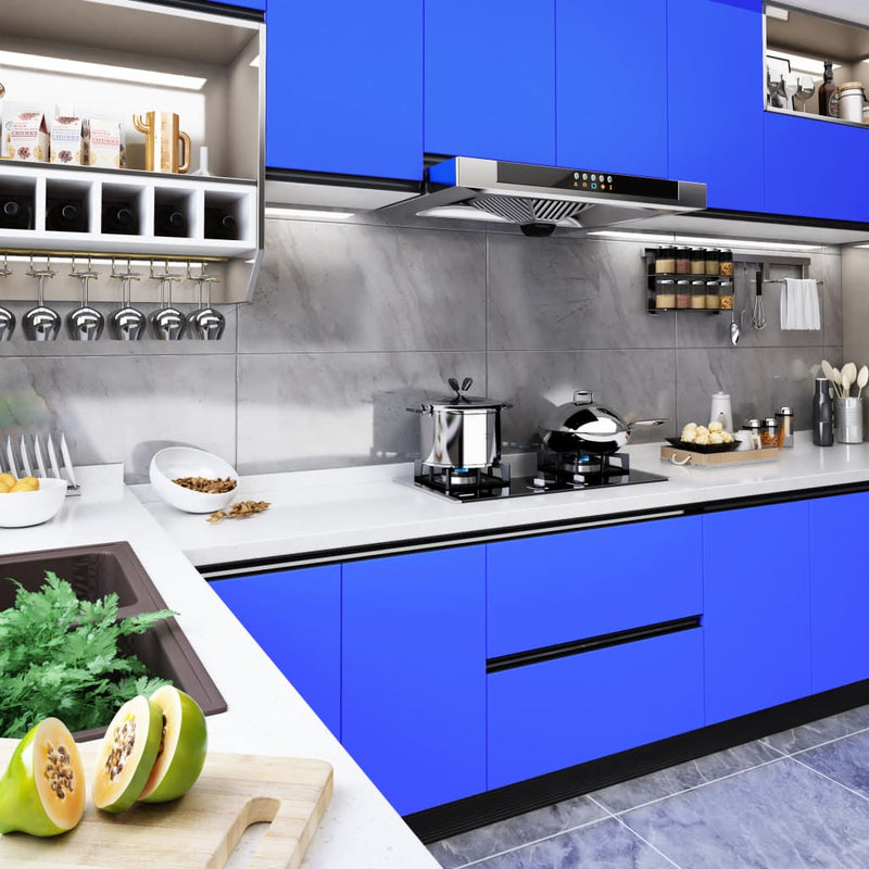 Load image into Gallery viewer, Vidaxl meubelfolie zelfklevend 500x90 cm pvc hoogglans blauw