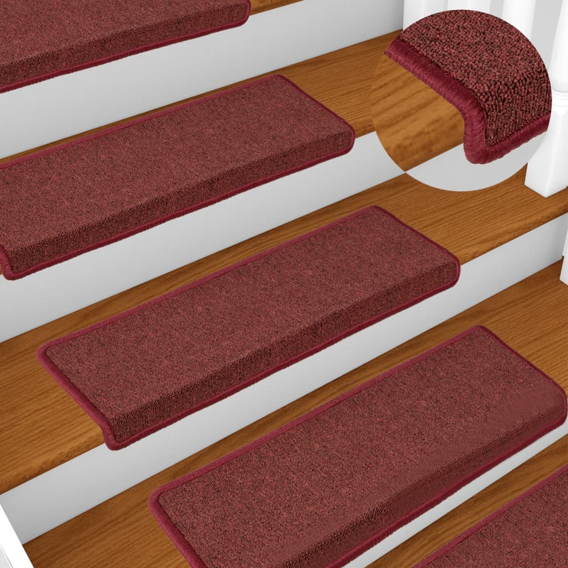 Load image into Gallery viewer, Vidaxl trapmatten 15 st 65x21x4 cm bordeaux rechthoekige rand