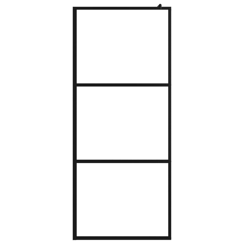 Load image into Gallery viewer, Vidaxl inloopdouchewand transparant 80x195 cm esg-glas zwart