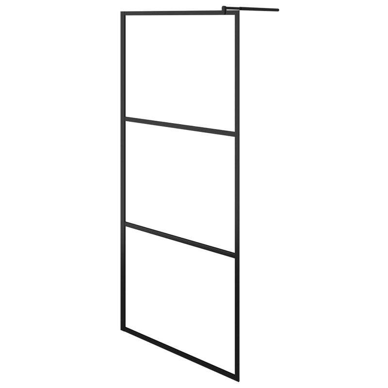Load image into Gallery viewer, Vidaxl inloopdouchewand transparant 100x195 cm esg-glas zwart
