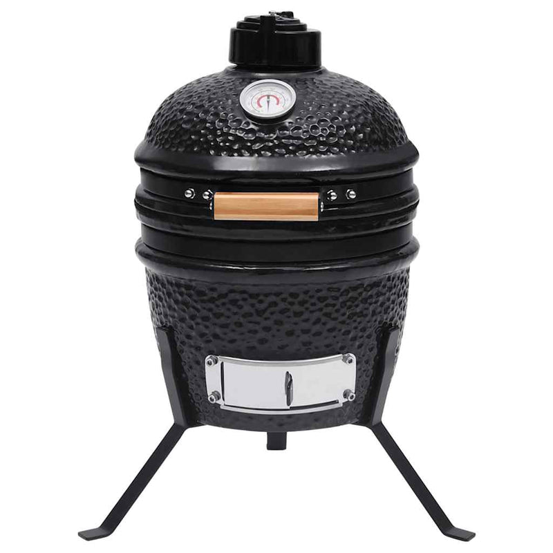 Load image into Gallery viewer, Vidaxl kamado barbecue 2-in-1 56 cm keramiek zwart