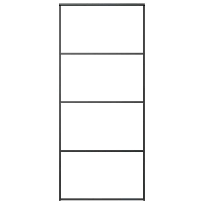 Load image into Gallery viewer, Vidaxl schuifdeur 90x205 cm aluminium en esg-glas zwart