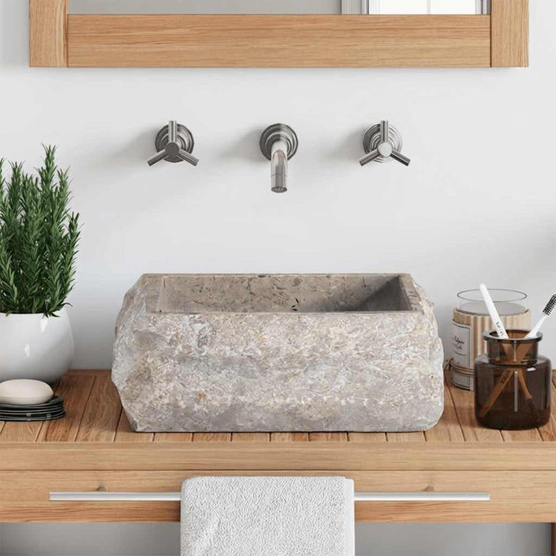 Load image into Gallery viewer, VidaXL Gootsteen 30x30x13 cm marmer grijs