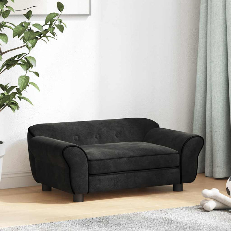 Load image into Gallery viewer, Vidaxl hondenbank 72x45x30 cm pluche zwart