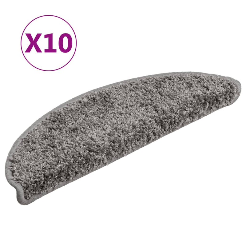 Load image into Gallery viewer, Vidaxl trapmatten 10 st 56x17x3 cm grijs halfrond