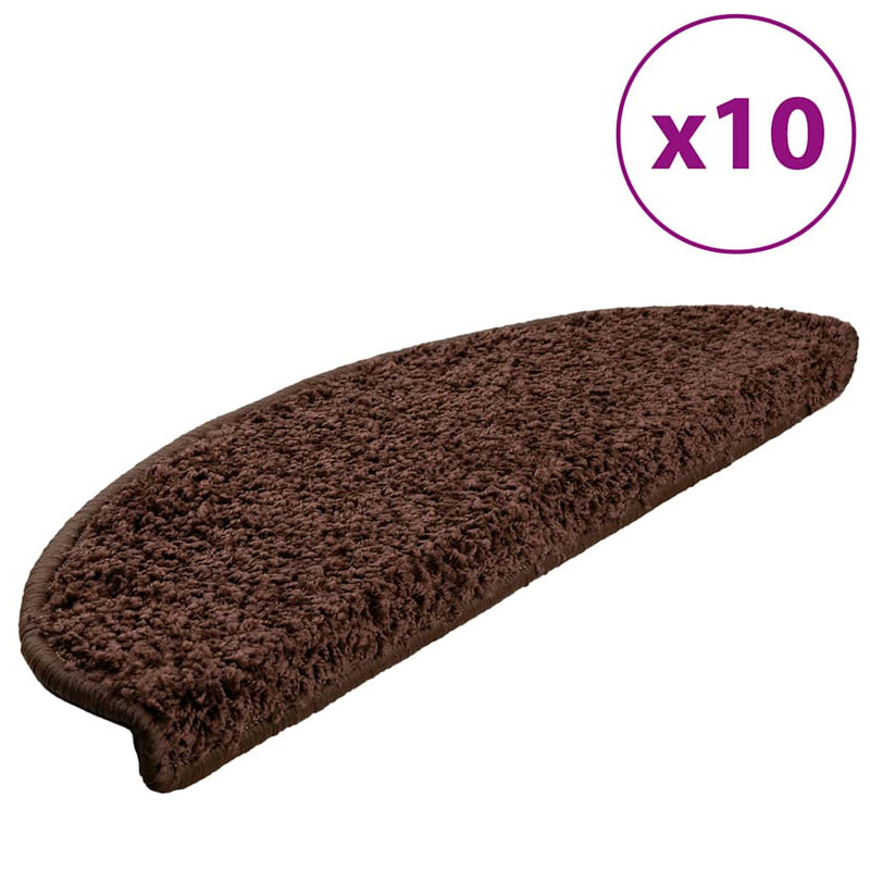 Load image into Gallery viewer, Vidaxl trapmatten 10 st 65x21x4 cm bruin halfrond groot
