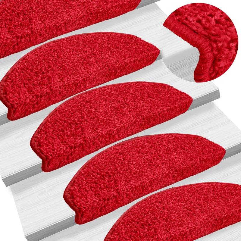 Load image into Gallery viewer, Vidaxl trapmatten 10 st 65x21x4 cm rood halfrond groot
