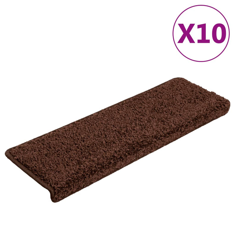 Load image into Gallery viewer, Vidaxl trapmatten 10 st 65x21x4 cm bruin rechthoekige rand