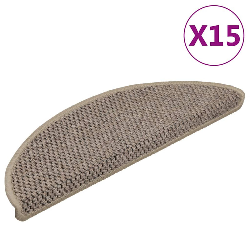 Load image into Gallery viewer, Vidaxl trapmatten zelfklevend 15 st sisal-look 56x17x3 cm donkerbeige