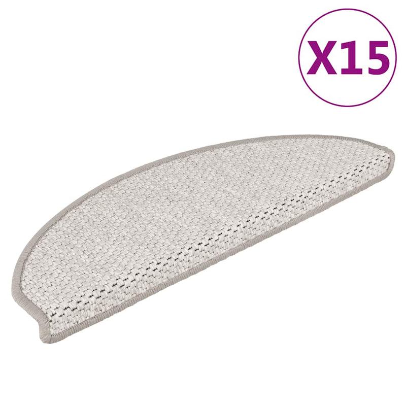 Load image into Gallery viewer, Vidaxl trapmatten zelfklevend 15 st sisal-look 65x21x4 cm platinakleur