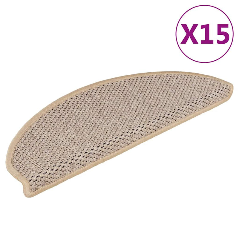 Load image into Gallery viewer, Vidaxl trapmatten zelfklevend 15 st sisal-look 65x21x4 cm lichtbeige