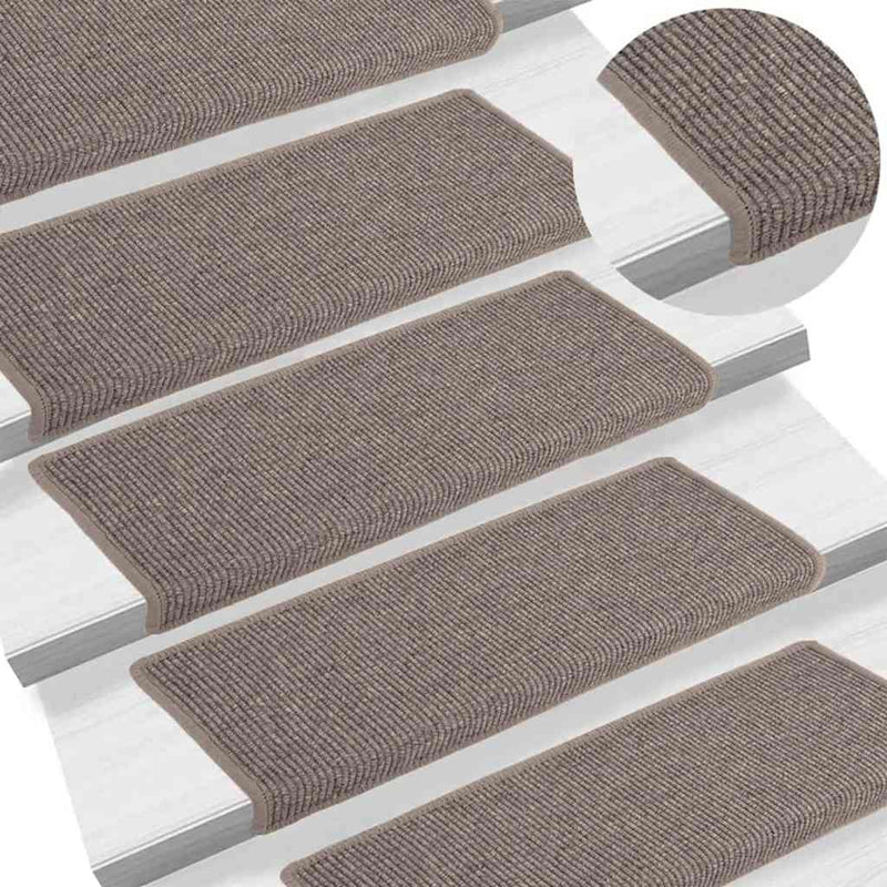 Afbeelding laden in galerijviewer, Vidaxl trapmatten 15 st 65x21x4 cm donkerbeige rechthoekige rand