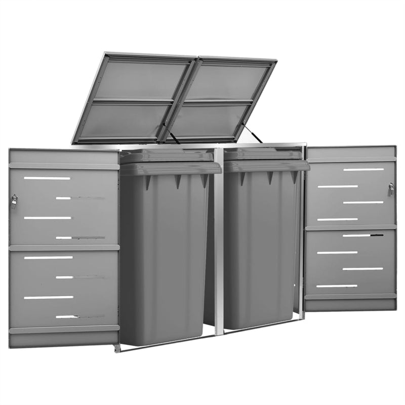 Load image into Gallery viewer, VidaXL Containerberging dubbel 138x77,5x112,5 cm roestvrij staal