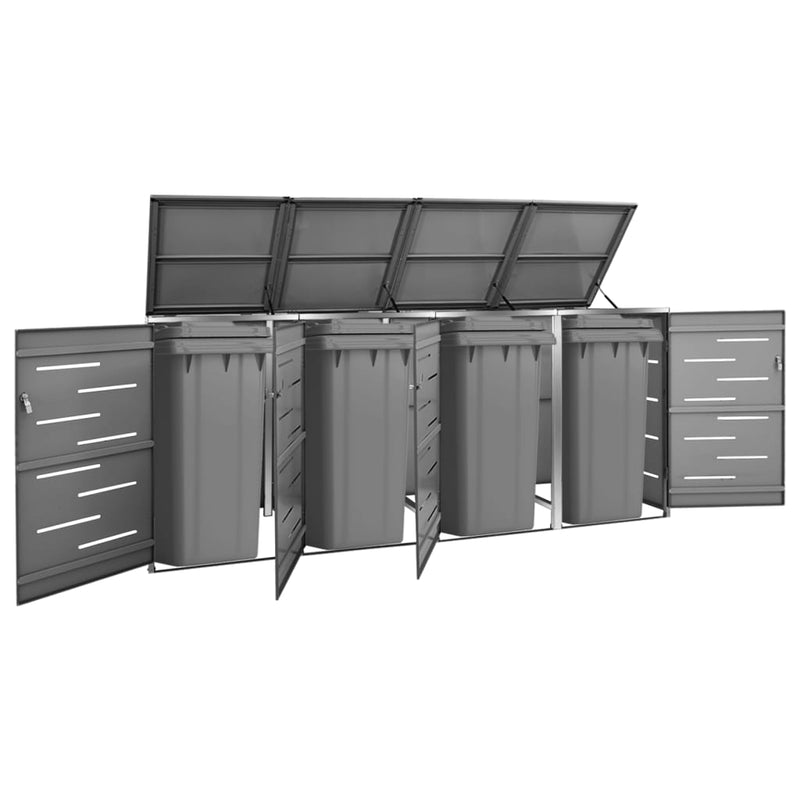 Load image into Gallery viewer, VidaXL Containerberging vierdubbel 276,5x77,5x112,5 cm roestvrij staal