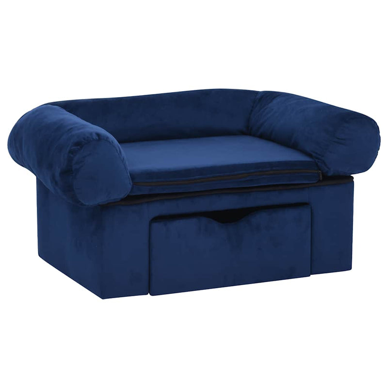 Load image into Gallery viewer, Vidaxl hondenbank met lade 75x50x38 cm pluche blauw
