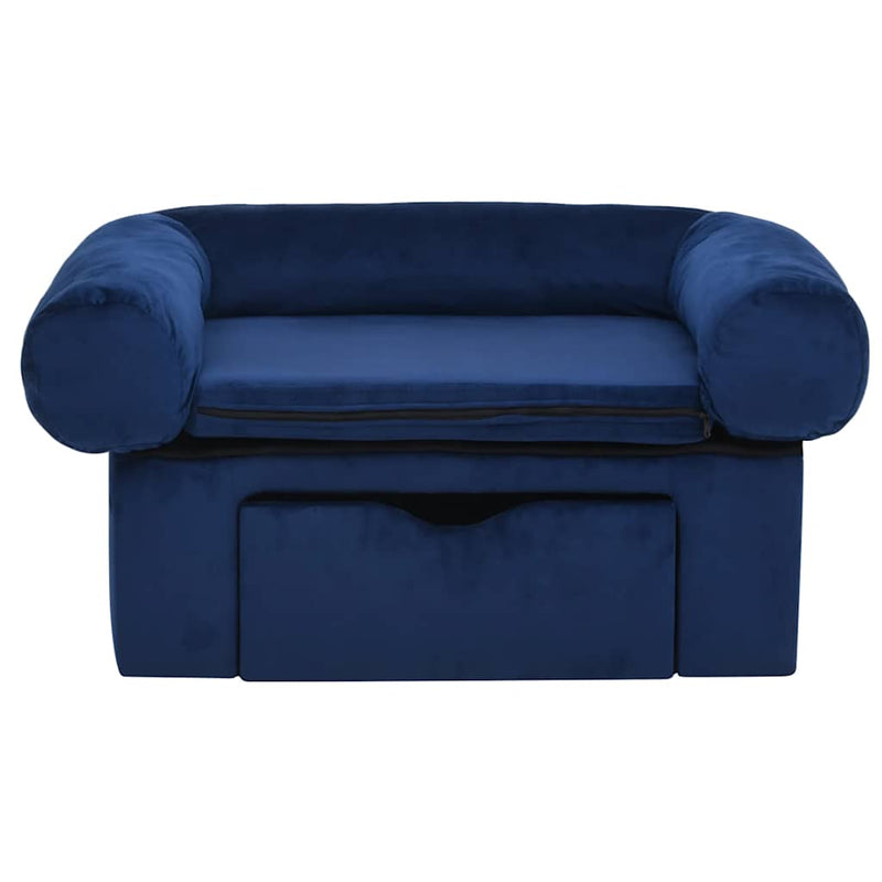 Load image into Gallery viewer, Vidaxl hondenbank met lade 75x50x38 cm pluche blauw