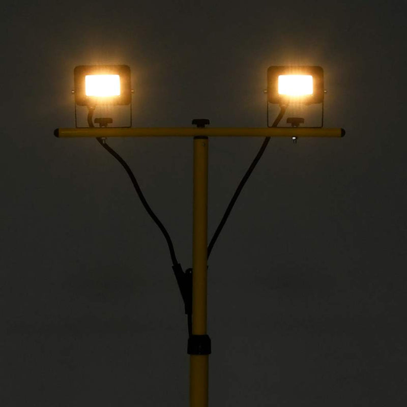 Afbeelding laden in galerijviewer, Vidaxl spotlight met statief led 2x10 w warmwit