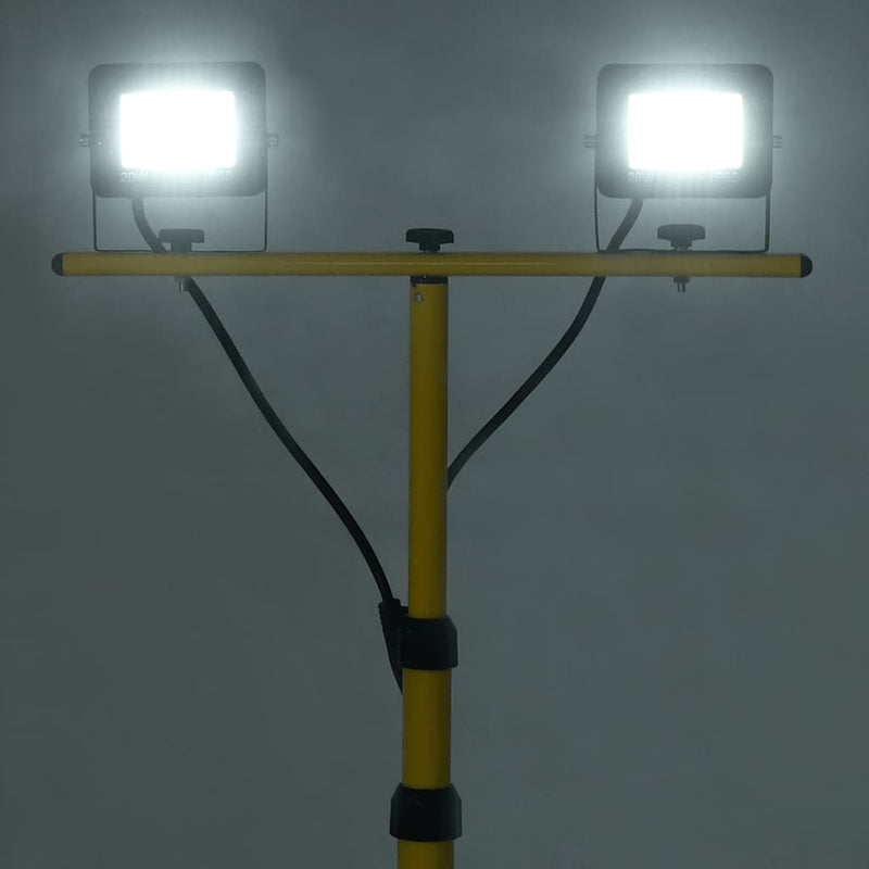Afbeelding laden in galerijviewer, Vidaxl spotlight met statief led 2x20 w koudwit