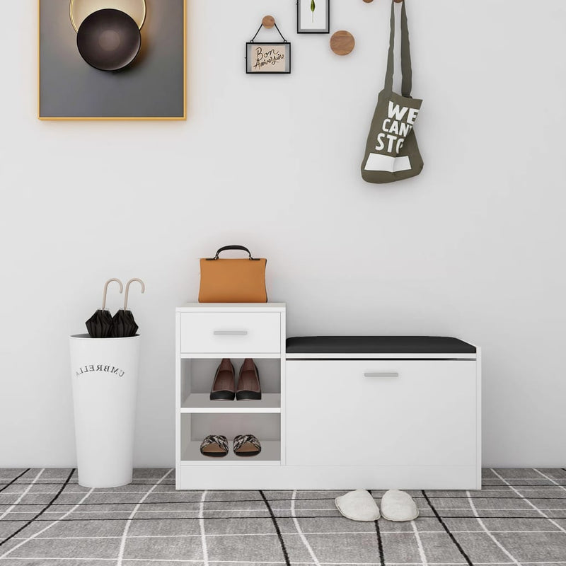 Load image into Gallery viewer, Vidaxl schoenenbank 94,5x31x57 cm bewerkt hout wit