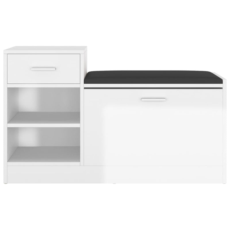 Load image into Gallery viewer, Vidaxl schoenenbank 94,5x31x57 cm bewerkt hout hoogglans wit