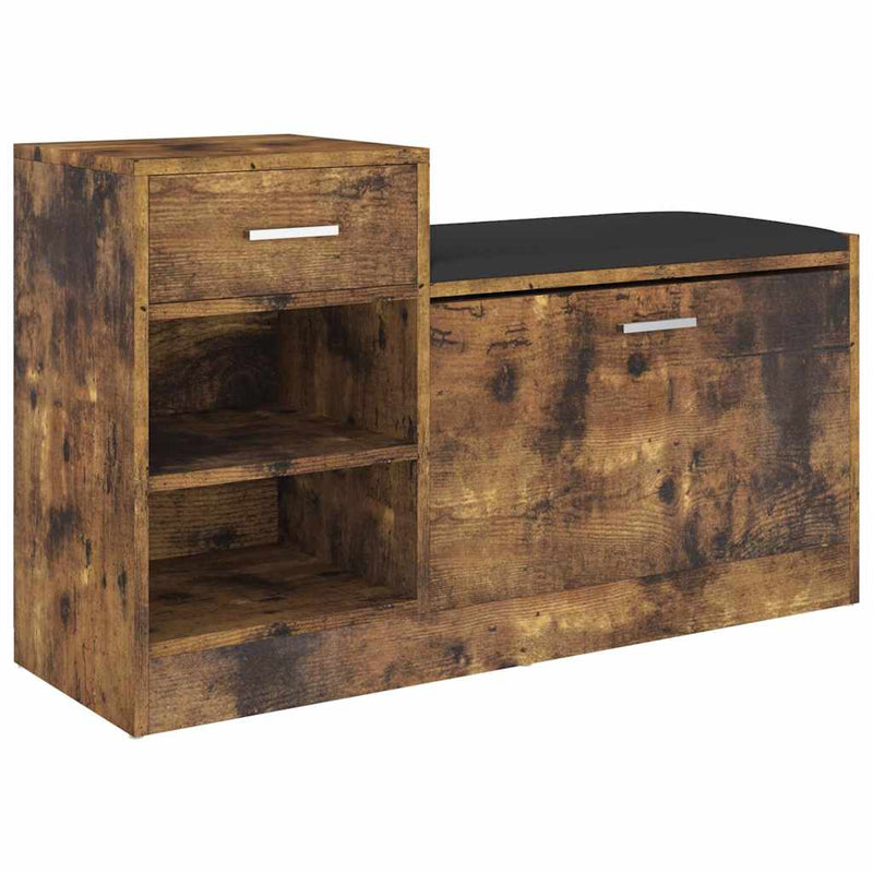 Load image into Gallery viewer, Vidaxl schoenenbank 94,5x31x57 cm bewerkt hout gerookt eikenkleurig