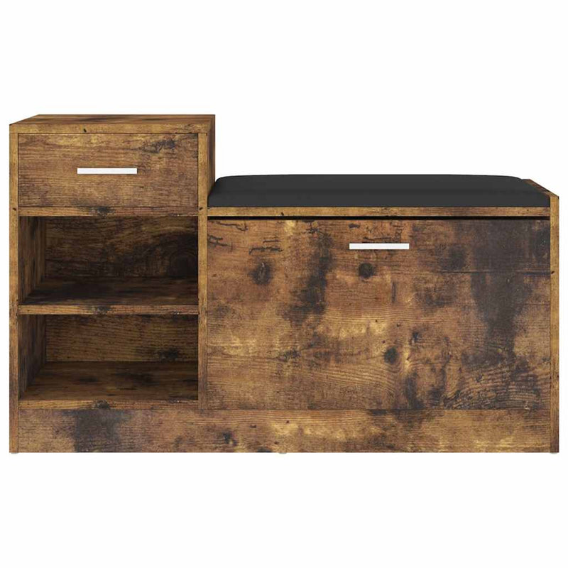 Load image into Gallery viewer, Vidaxl schoenenbank 94,5x31x57 cm bewerkt hout gerookt eikenkleurig